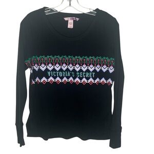 Victoria’s Secret Sz S Christmas Waffle Knit Pajama Top